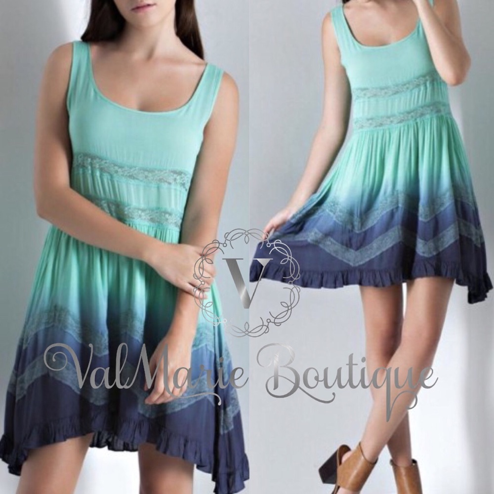 Day at the beach Ombré ocean breeze slip dress - Picture 2 of 5